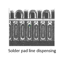 Solder pad line dispensing