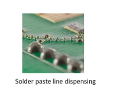 Solder paste line dispensing